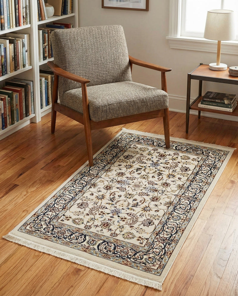 Persian Elegance Collection Area Rug -  Ardabil Rectangle Ivory  lifestyle 58
