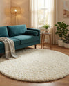 Eternal Plush Oasis Collection Area Rug -  Tranquility (Pearl) Round Pearl  lifestyle 62