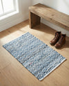 Zigzag Marina Collection Area Rug - HarborStripes Rectangle Denim  lifestyle 15