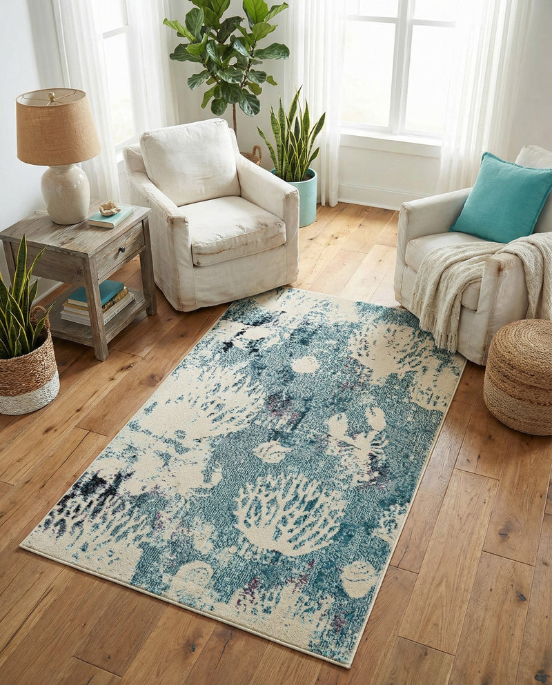 Sorrento Shores Collection Area Rug -  Vico Rectangle Light Blue  lifestyle 12