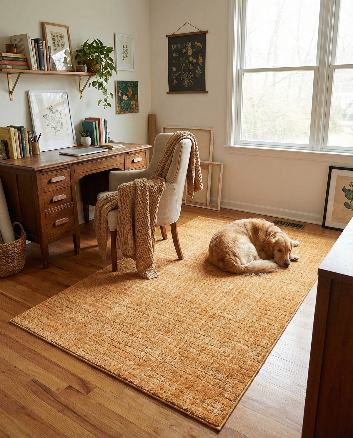 Haven Tapestry Collection Area Rug - WhisperingFalls Rectangle Goldenrod Glow  lifestyle 35