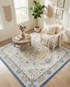 Savannah Series Collection Area Rug - Charleston (Sky blue) Square Sky blue  lifestyle 27