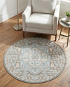 Savannah Series Collection Area Rug - Charleston (Cloud Gray) Round Cloud Gray  lifestyle 63
