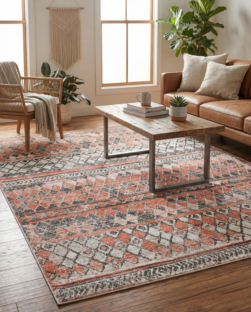 Dresden Elegance Collection Area Rug -  Zittau Rectangle Salmon  lifestyle 71