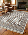 Samarkand Elegance Collection Area Rug -  Margilan (Ivory) Rectangle Ivory  lifestyle 8
