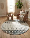 Mediterranean Lattice Collection Area Rug -  Casablanca (Ivory Gray Blue) Round Ivory Gray Blue  lifestyle 33
