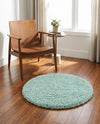 Eternal Plush Oasis Collection Area Rug -  Tranquility (Cyan) Round Cyan  lifestyle 55