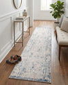 Aegean Elegance Collection Area Rug -  Milos Runner Gray Blue  lifestyle 67