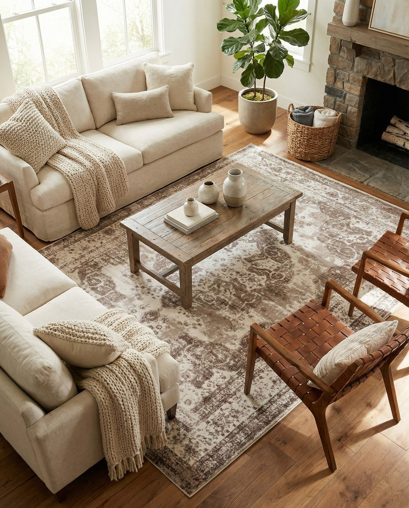 Riviera Elegance Collection Area Rug -  Menton (Beige) Rectangle Beige  lifestyle 27