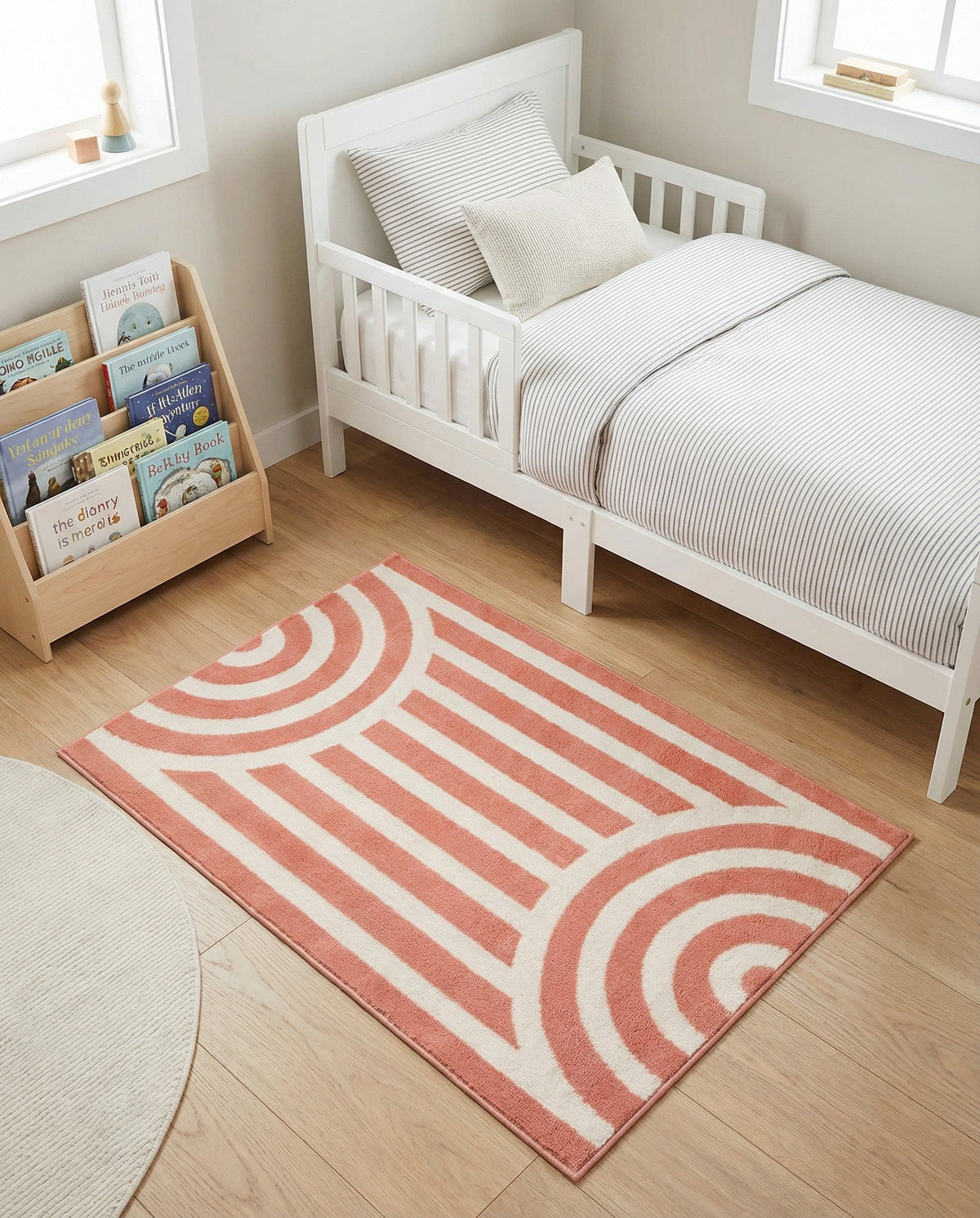 Wonder Tykes Collection Area Rug -  Joydale Rectangle Soft Coral Pink  lifestyle 46