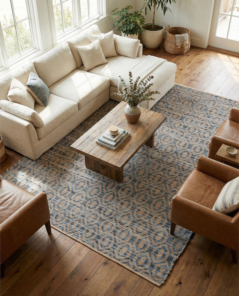 Osian Looms Collection Area Rug - Colaba Rectangle Navy Blue  lifestyle 13