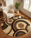 Bistro Lounge Collection Area Rug -  Macchiato Round Beige  lifestyle 27