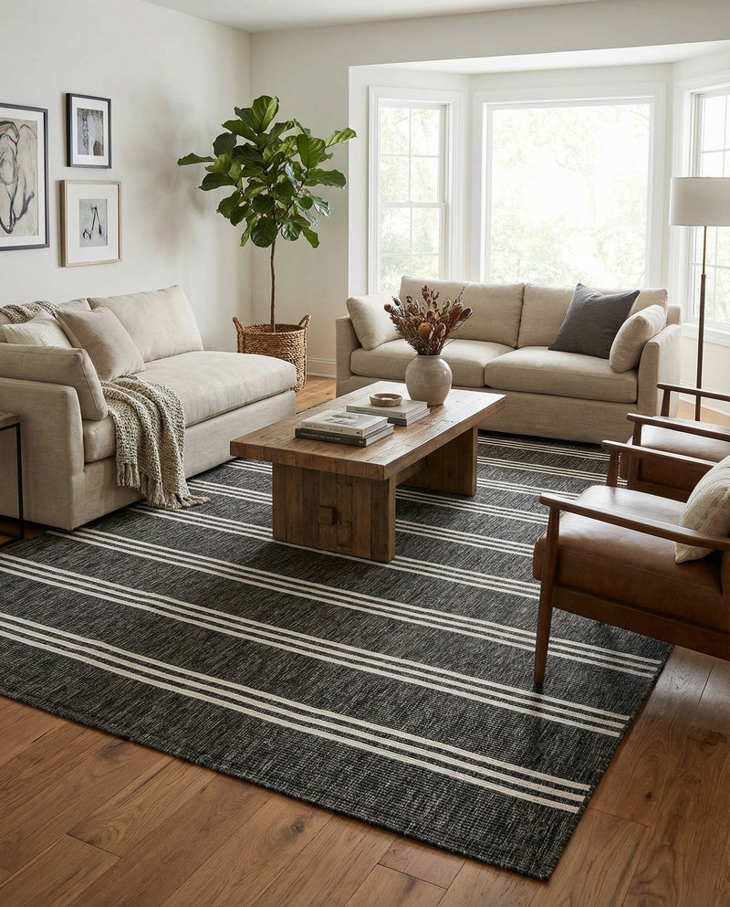 Urban Oasis Rugs Collection Area Rug -  District (Charcoal) Rectangle Charcoal  lifestyle 36