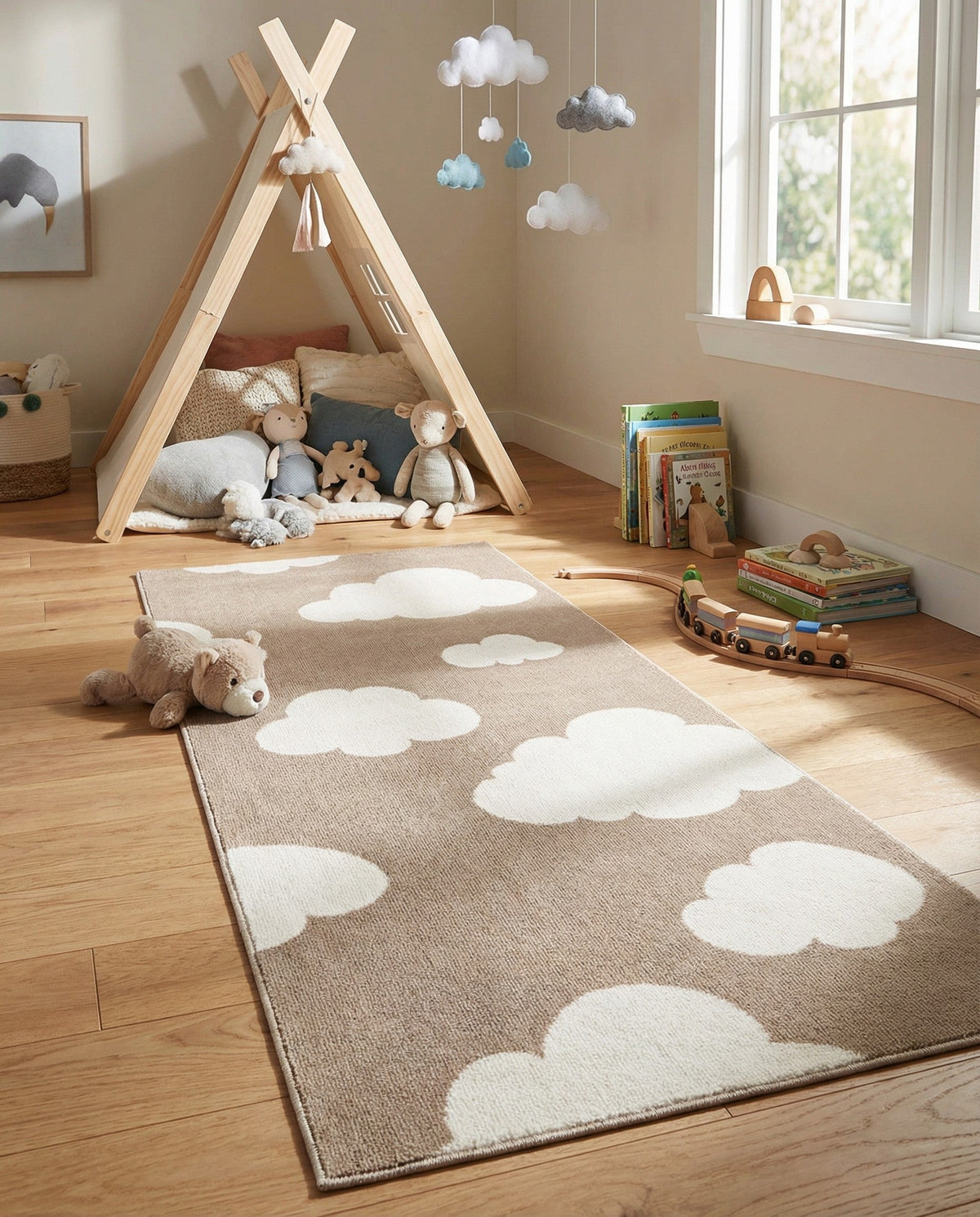 Wonder Tykes Collection Area Rug -  Dreamview Runner Hazelnut Beige  lifestyle 91