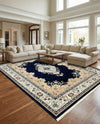 Persian Elegance Collection Area Rug - Isfahan Rectangle Navy Blue  lifestyle 16