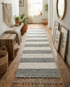 Tassel Trail Collection Area Rug - Pathway (Gray) Runner Gray  lifestyle 67