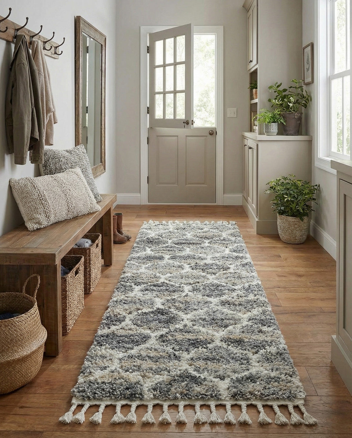 Cozy Cove Shag Collection Area Rug - Marina Runner Gray  lifestyle 202