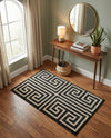 Aegean Labyrinth Collection Area Rug -  Mykonos Rectangle Black  lifestyle 35