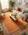 Marrakech Lattice Collection Area Rug - Medina (Orange) Rectangle Orange  lifestyle 12