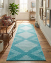 Seychelles Stripes Collection Area Rug - Mahe (Turquoise) Runner Turquoise  lifestyle 53