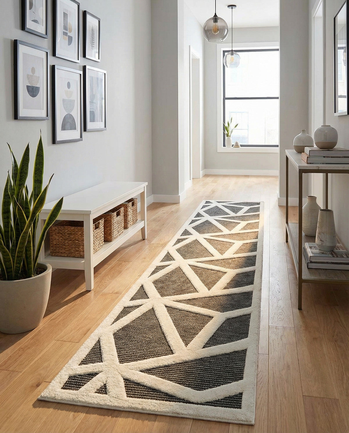 Monochrome Collection Area Rug -  Onyx Runner Gray  lifestyle 128