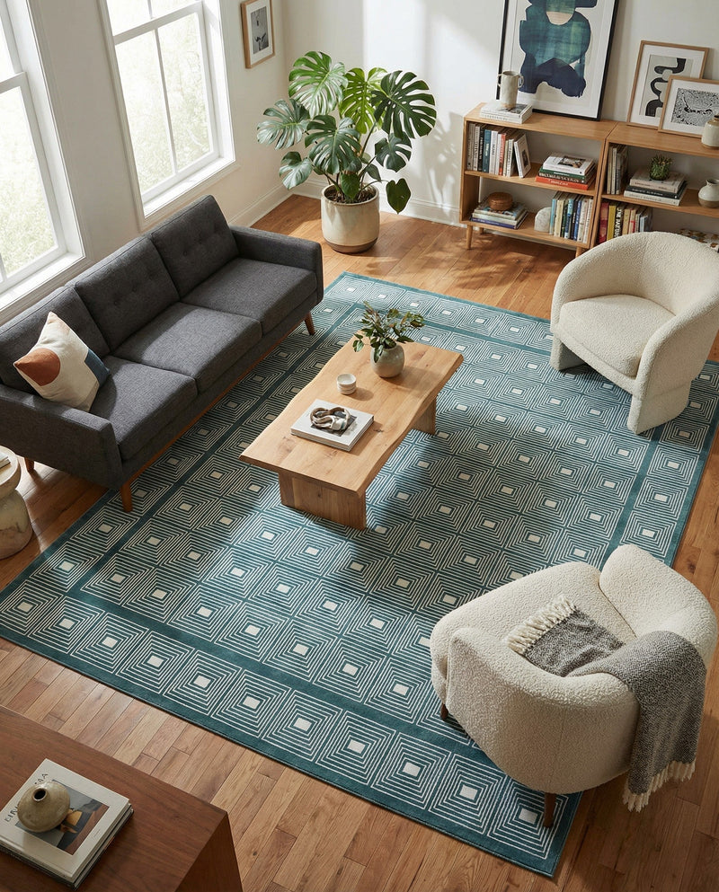 Aravalli Collection Area Rug -  Jaipur Rectangle Aegean Blue  lifestyle 47