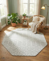 Marrakesh Lattice Collection Area Rug - Casablanca (Light Gray) Octagon Light Gray  lifestyle 74