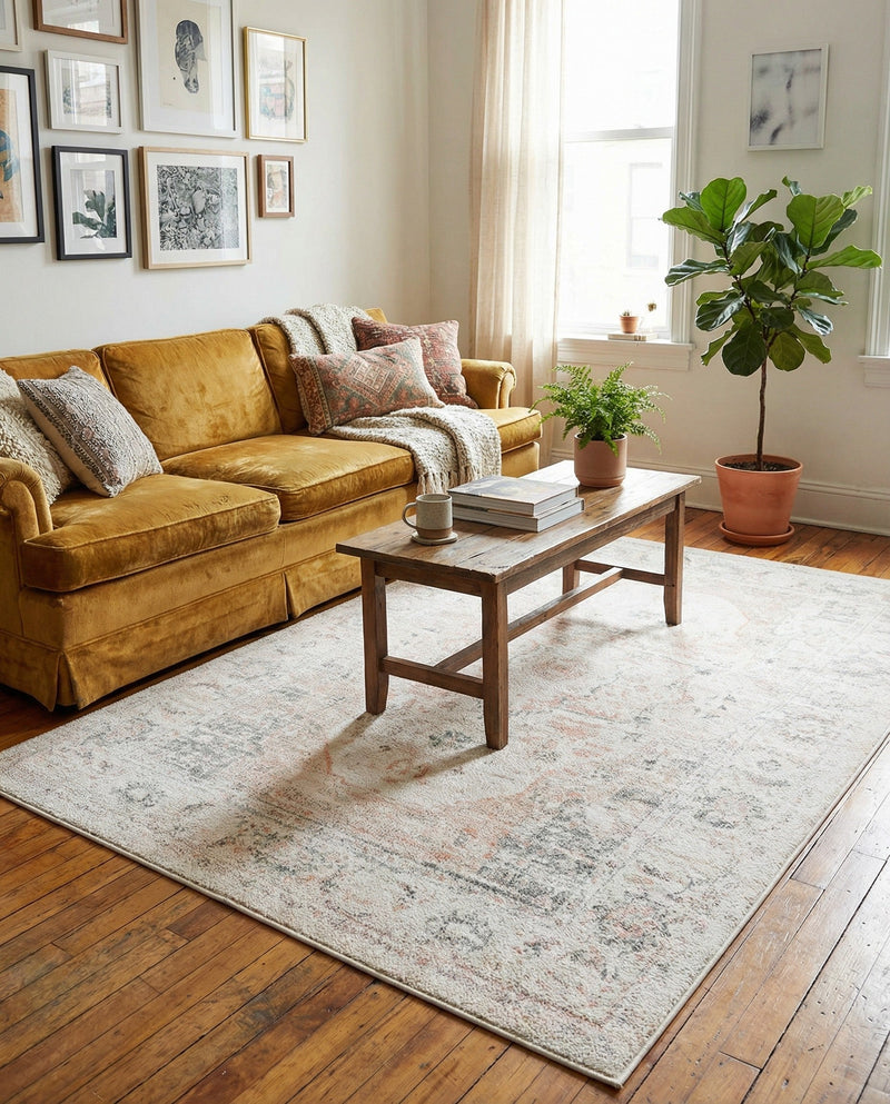 Parisian Elegance Collection Area Rug - Versailles (Ivory) Rectangle Ivory  lifestyle 35