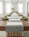 Tassel Trail Collection Area Rug - Pathway (Gray) Table Runner Gray  lifestyle 81