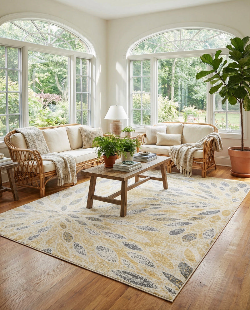Savannah Elegance Collection Area Rug -  Riverfront Rectangle Yellow  lifestyle 11