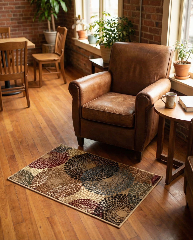 Bistro Lounge Collection Area Rug -  Cappuccino Rectangle Beige  lifestyle 18