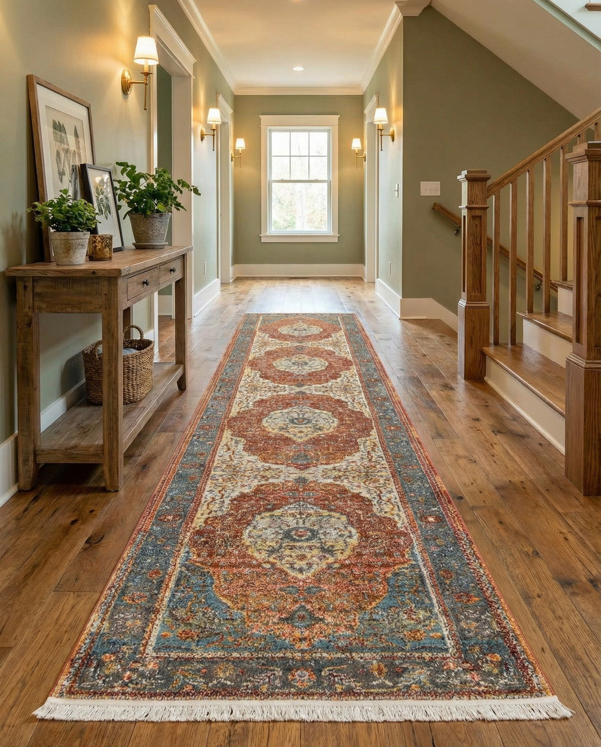 Caribbean Breeze Collection Area Rug -  Vieques Runner Rust Red  lifestyle 198