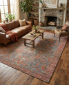 Savannah Threads Collection Area Rug -  Patagonian Rectangle Antique Blue  lifestyle 17
