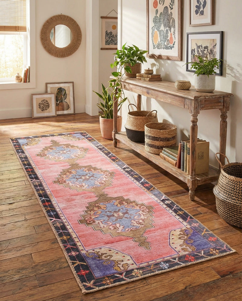 Heritage Elegance Collection Area Rug -  Winterthur (Pink) Runner Pink  lifestyle 54