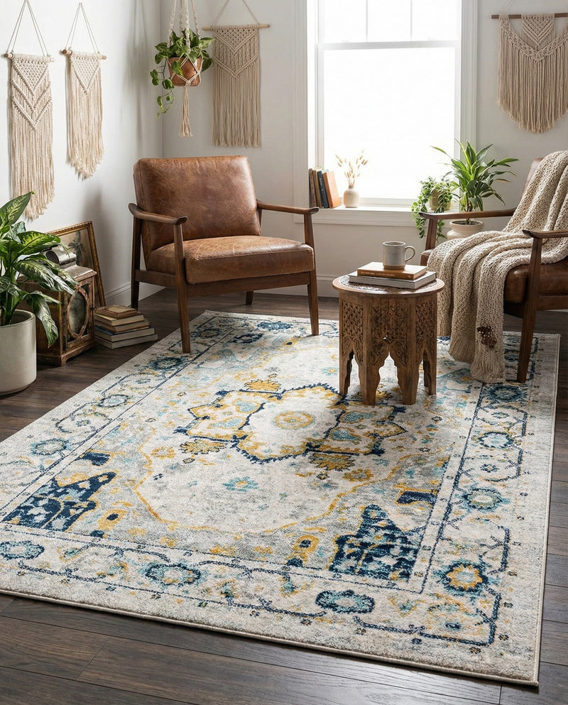 Parisian Elegance Collection Area Rug - Versailles (Gray) Rectangle Gray  lifestyle 25