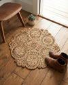 Woven Seaside Jute Collection Area Rug - Whittaker Round Natural  lifestyle 60