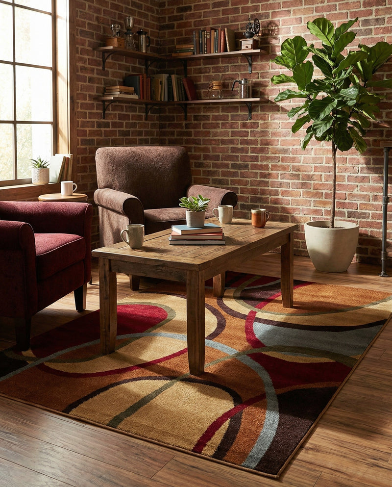 Bistro Lounge Collection Area Rug -  Macchiato Rectangle Multi  lifestyle 10