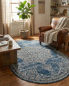 Mykonos Manor Collection Area Rug -  Tinos (Blue) Oval Blue  lifestyle 29