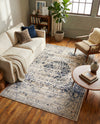Coastal Manor Collection Area Rug -  Dunes Rectangle Dark Blue  lifestyle 26