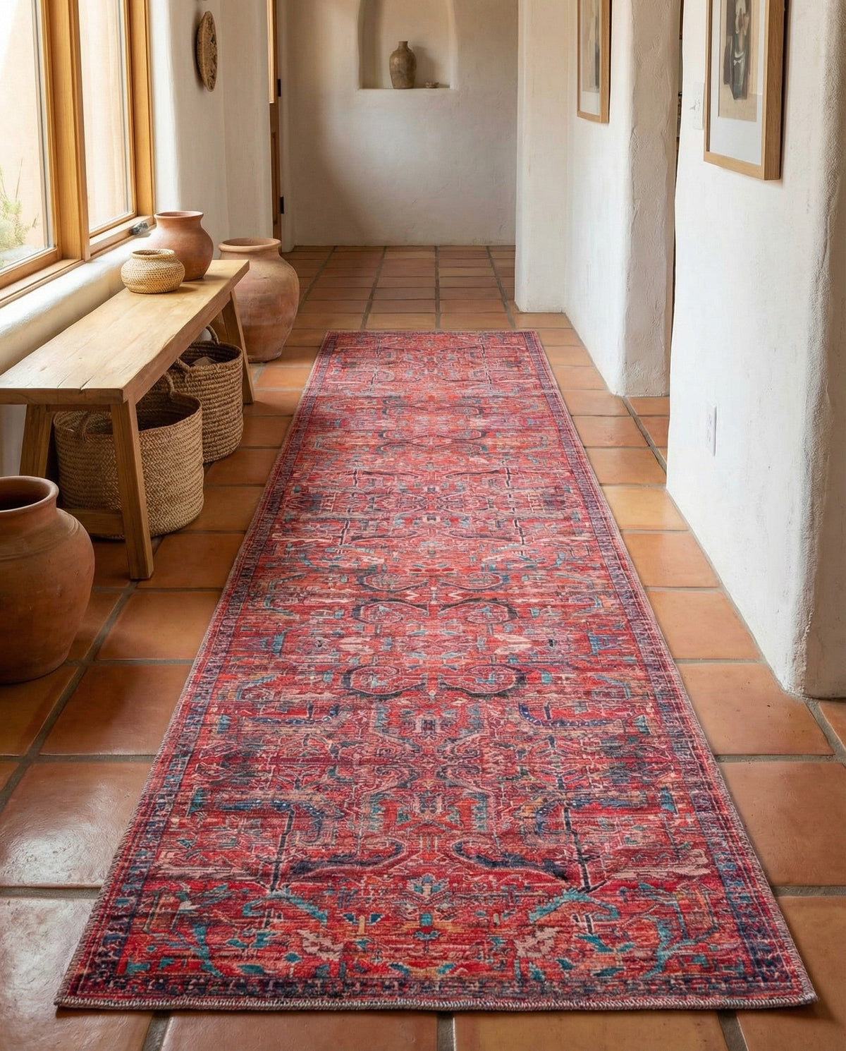 Zahara Oasis Collection Area Rug -  Tangier Runner Rust Red  lifestyle 85