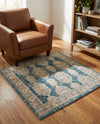 Seville Stripes Collection Area Rug -  Granada (Blue) Square Blue  lifestyle 75