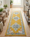 Beverly Grove Collection Area Rug -  Fairfax (Yellow) Runner Yellow  lifestyle 75