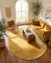Bloomsbury Elegance Collection Area Rug -  Kensington (Yellow) Oval Yellow  lifestyle 65