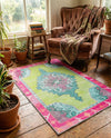 Heritage Elegance Collection Area Rug -  Winterthur (Green) Rectangle Green  lifestyle 5