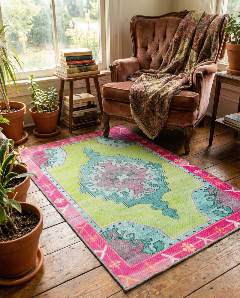 Heritage Elegance Collection Area Rug -  Winterthur (Green) Rectangle Green  lifestyle 5