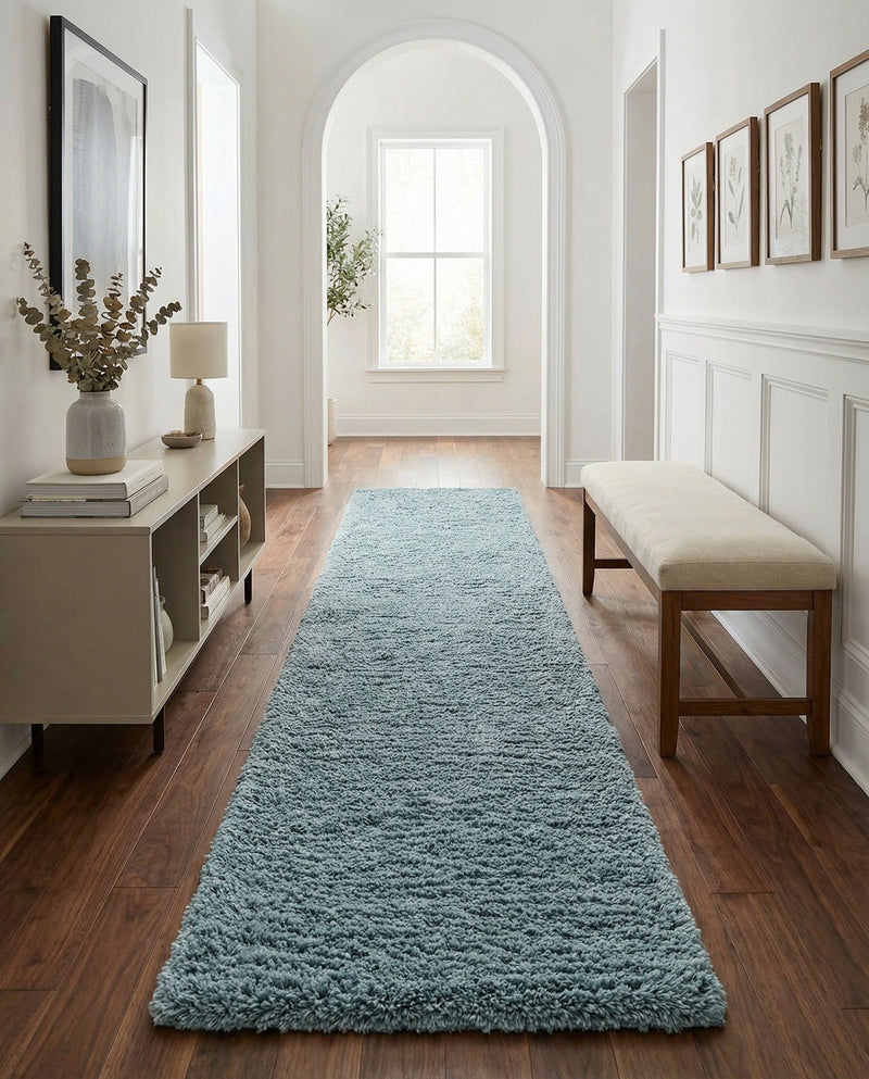 Eternal Plush Oasis Collection Area Rug -  Tranquility (Slate Blue) Runner Slate Blue  lifestyle 66