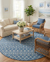 Savannah Pergola Collection Area Rug -  Pergola (Blue) Round Blue  lifestyle 39