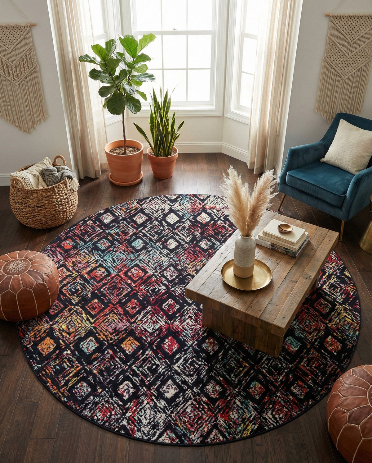 Brighton Terrace Collection Area Rug -  Ovingdean Round Multi  lifestyle 23