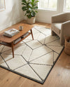 Monochrome Collection Area Rug -  Onyx Rectangle Ivory White  lifestyle 14
