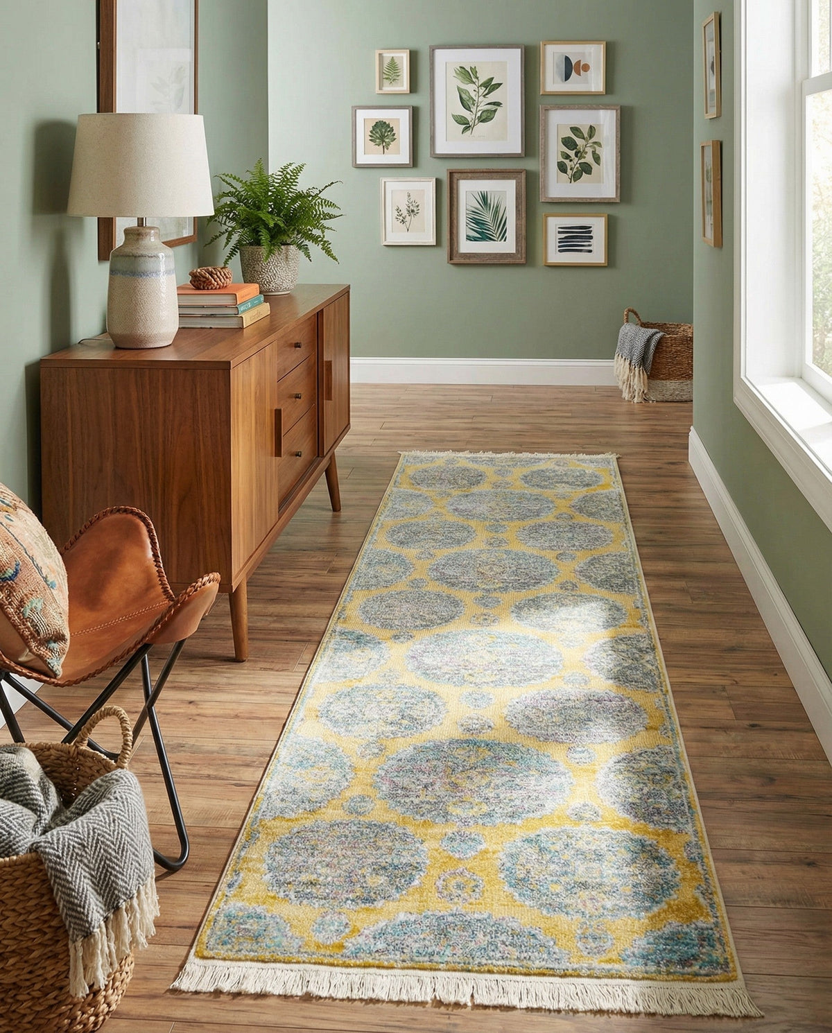 Arcadia Rugs Collection Area Rug -  Atlantis (Yellow) Runner Yellow  lifestyle 85